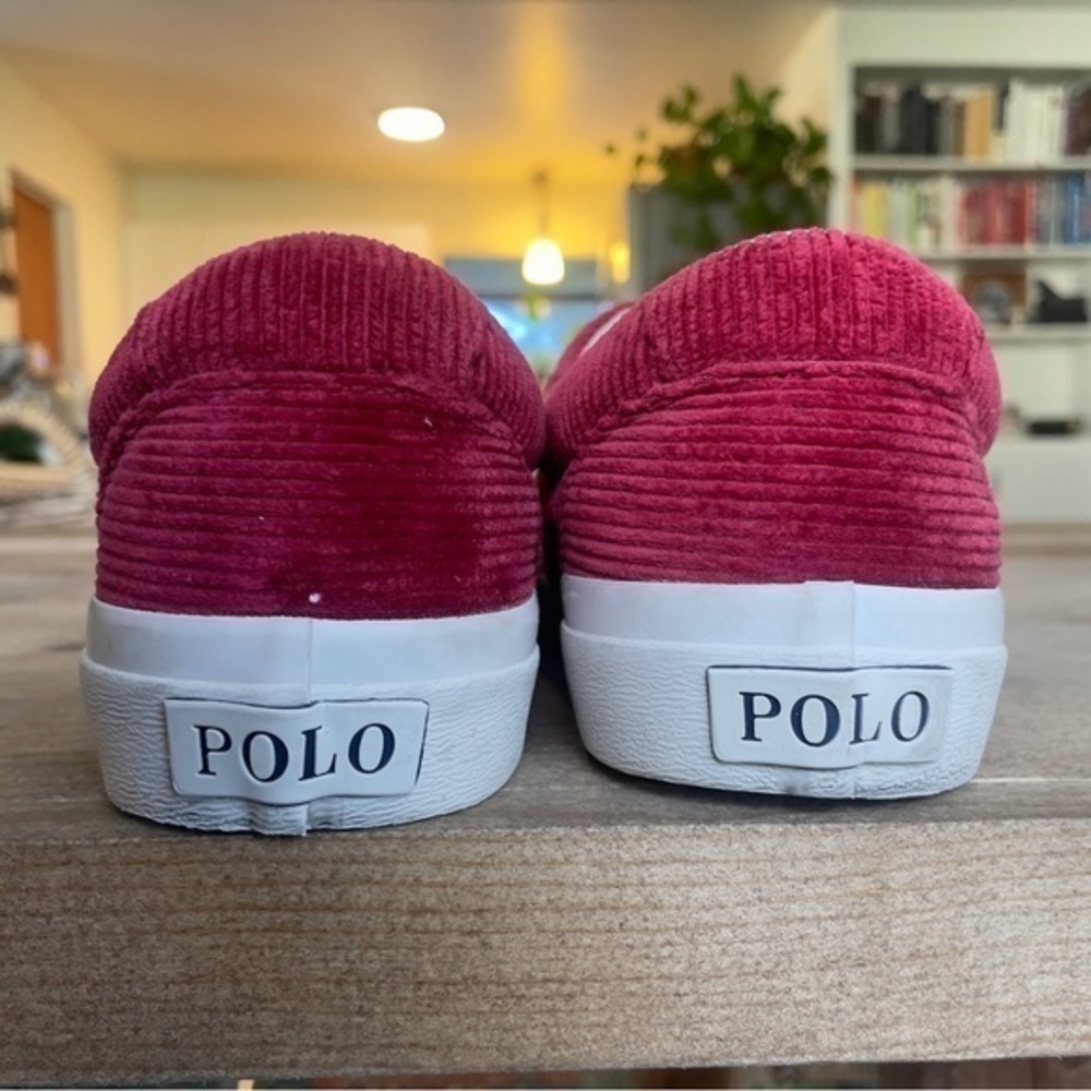 GUC Ralph Lauren‎ Polo Keaton-Pony Red Corduroy Sneakers, men’s 8 - Picture 5 of 8